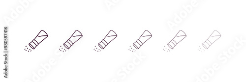 seasoning outline icon. Linear vector from kitchen concept. 6 different line style seasoning icon included thin, light, regular, medium, bold, black