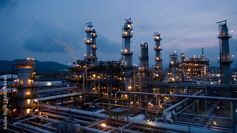 The plant is a complex for oil refining and production of various types of fuel. AI Generated The plant is a complex for oil refining and production of various types of fuel. AI Generated