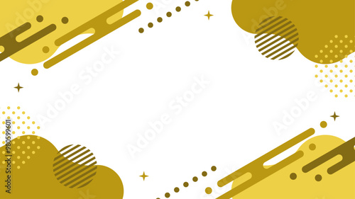幾何学　抽象的　フレーム　金色　ゴールド　黄土色　液体　斜め　POP