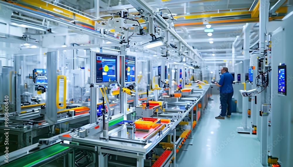 Smart factory with automated production lines Smart factory with automated production lines