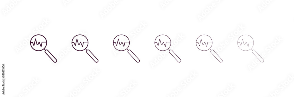 diagnostic outline icon. Linear vector from medical concept. 6 different line style diagnostic icon included thin, light, regular, medium, bold, black diagnostic outline icon. Linear vector from medical concept. 6 different line style diagnostic icon included thin, light, regular, medium, bold, black