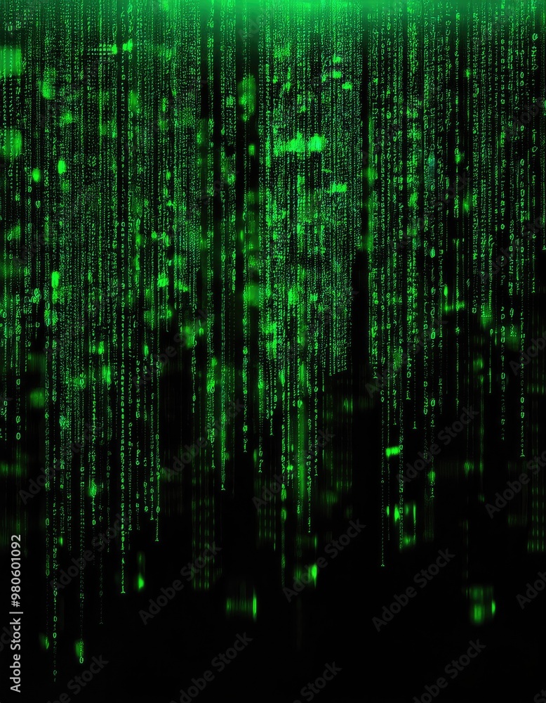 Green digital rain code Green digital rain code