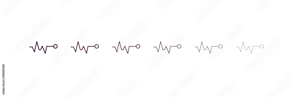 pulse line outline icon. Linear vector from medical concept. 6 different line style pulse line icon included thin, light, regular, medium, bold, black pulse line outline icon. Linear vector from medical concept. 6 different line style pulse line icon included thin, light, regular, medium, bold, black