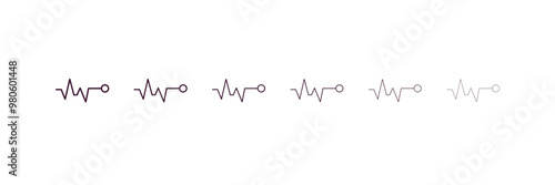 pulse line outline icon. Linear vector from medical concept. 6 different line style pulse line icon included thin, light, regular, medium, bold, black