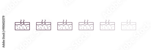 epidermis outline icon. Linear vector from medical concept. 6 different line style epidermis icon included thin, light, regular, medium, bold, black