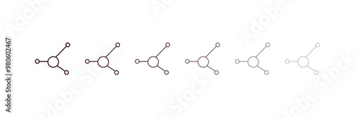 molecular configuration outline icon. Linear vector from medical concept. 6 different line style molecular configuration icon included thin, light, regular, medium, bold, black