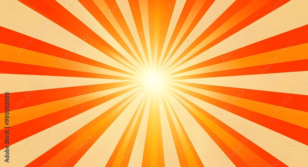 Abstract orange sunburst background with rays of sunlight, illustration. Bright yellow and red radiating lines. Background design for a summer or spring concept, with a glowing light effect. Abstract orange sunburst background with rays of sunlight, illustration. Bright yellow and red radiating lines. Background design for a summer or spring concept, with a glowing light effect.