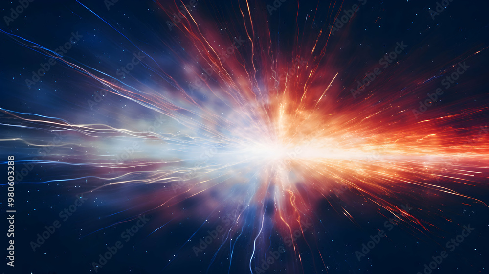 Dynamic motion trails of light in a night sky Dynamic motion trails of light in a night sky