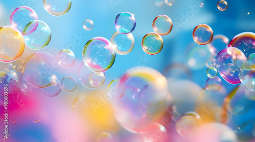 Floating soap bubbles