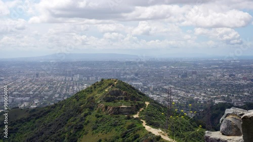 View of Los Angeles from the height of Runyon Canyon Park. photo