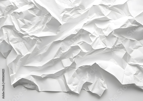 Wallpaper Mural White, blank paper texture, creased and crumpled,  Torontodigital.ca