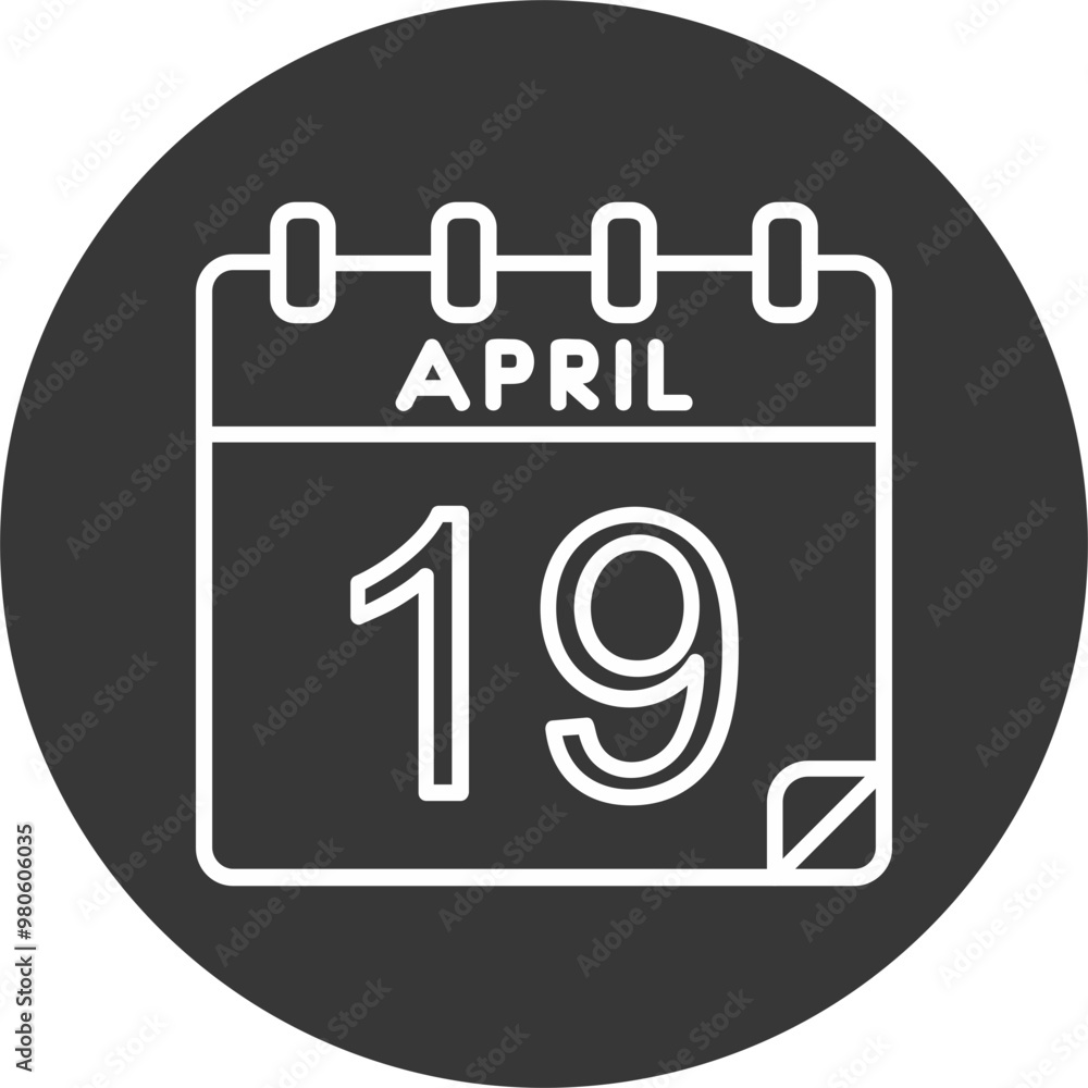 19 April Vector Icon Design 19 April Vector Icon Design