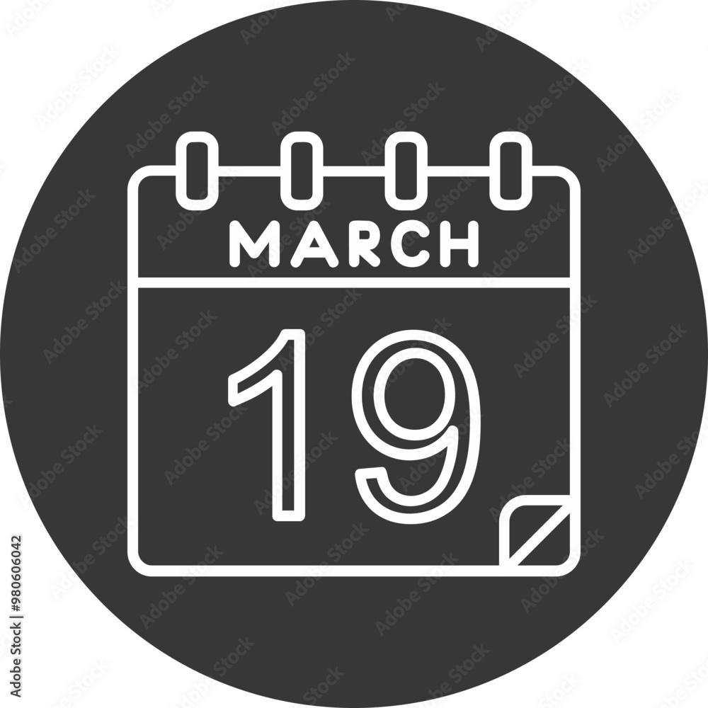 19 March Vector Icon Design 19 March Vector Icon Design
