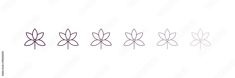 palmatelly outline icon. Linear vector from nature concept. 6 different line style palmatelly icon included thin, light, regular, medium, bold, black palmatelly outline icon. Linear vector from nature concept. 6 different line style palmatelly icon included thin, light, regular, medium, bold, black