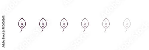 ovate outline icon. Linear vector from nature concept. 6 different line style ovate icon included thin, light, regular, medium, bold, black