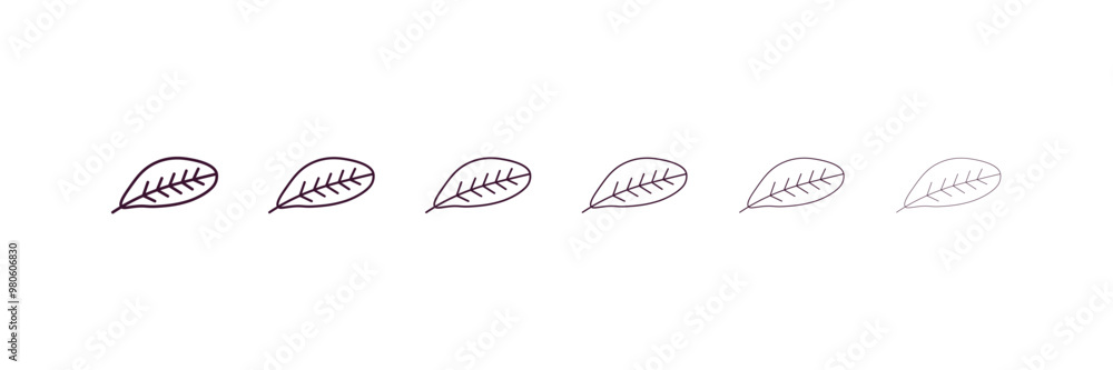 lemon leaf outline icon. Linear vector from nature concept. 6 different line style lemon leaf icon included thin, light, regular, medium, bold, black lemon leaf outline icon. Linear vector from nature concept. 6 different line style lemon leaf icon included thin, light, regular, medium, bold, black