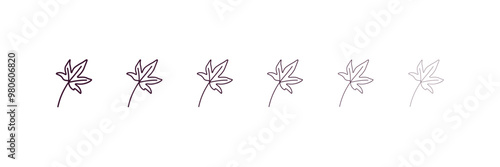 liquidambar leaf outline icon. Linear vector from nature concept. 6 different line style liquidambar leaf icon included thin, light, regular, medium, bold, black