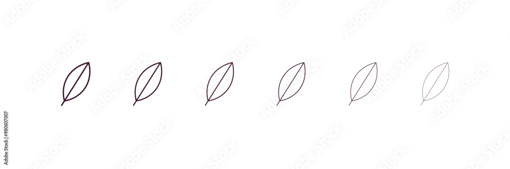 magnolia leaf outline icon. Linear vector from nature concept. 6 different line style magnolia leaf icon included thin, light, regular, medium, bold, black magnolia leaf outline icon. Linear vector from nature concept. 6 different line style magnolia leaf icon included thin, light, regular, medium, bold, black