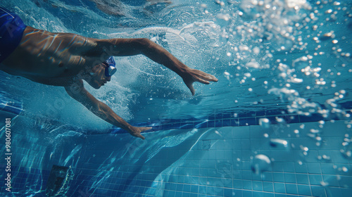 The Swimmer Underwater in Action