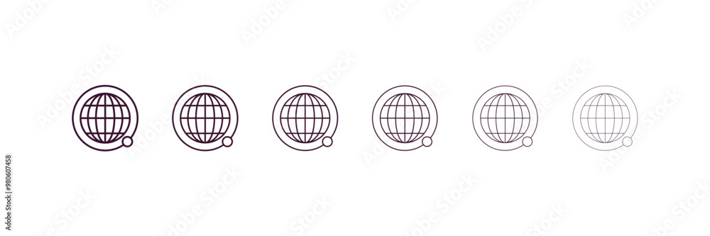 planet with satellite outline icon. Linear vector from nature concept. 6 different line style planet with satellite icon included thin, light, regular, medium, bold, black planet with satellite outline icon. Linear vector from nature concept. 6 different line style planet with satellite icon included thin, light, regular, medium, bold, black