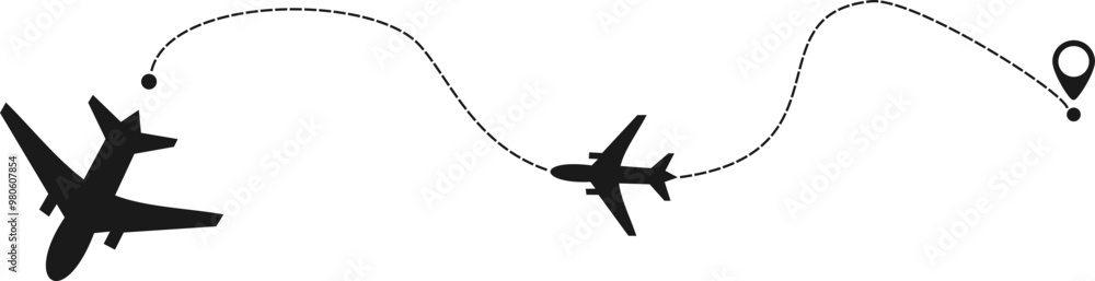 Airplane Route Line Airplane Route Line