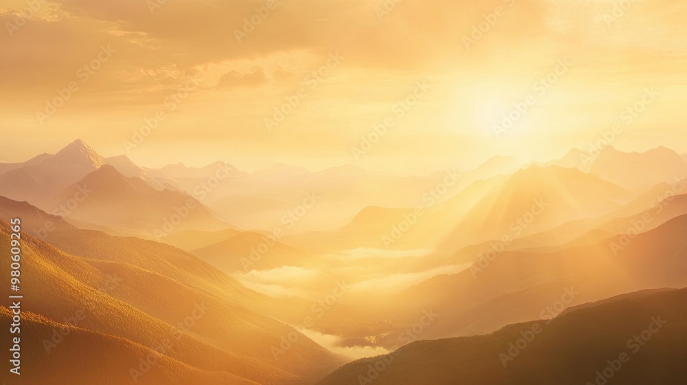 Serene Sunrise Over Majestic Mountains Serene Sunrise Over Majestic Mountains