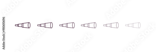 boat telescope outline icon. Linear vector from nautical concept. 6 different line style boat telescope icon included thin, light, regular, medium, bold, black