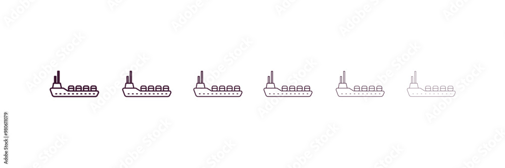 ocean waves outline icon. Linear vector from nautical concept. 6 different line style ocean waves icon included thin, light, regular, medium, bold, black ocean waves outline icon. Linear vector from nautical concept. 6 different line style ocean waves icon included thin, light, regular, medium, bold, black