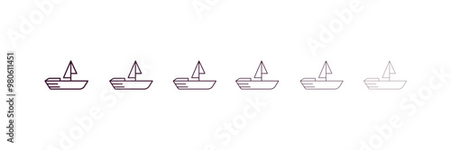 wood raft outline icon. Linear vector from nautical concept. 6 different line style wood raft icon included thin, light, regular, medium, bold, black