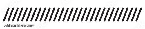 Slash line border, diagonal lines. Divider strip Tilt strip geometric abstract border. Diagonal grid. Geometric dashed tape