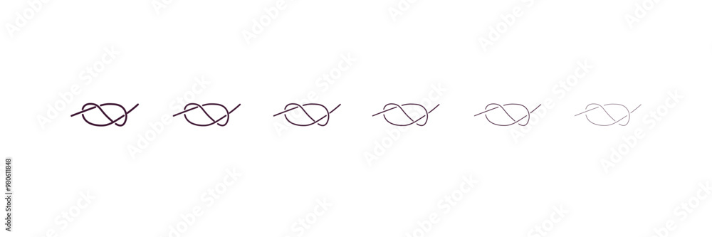 compass symbol outline icon. Linear vector from nautical concept. 6 different line style compass symbol icon included thin, light, regular, medium, bold, black