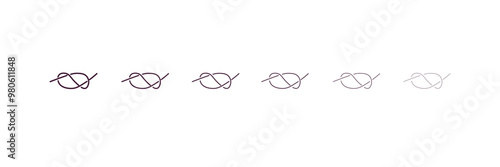compass symbol outline icon. Linear vector from nautical concept. 6 different line style compass symbol icon included thin, light, regular, medium, bold, black