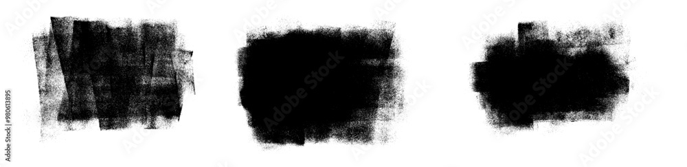 Fototapeta premium Grunge Roller Brush Stroke Paint Texture Background Vector Set