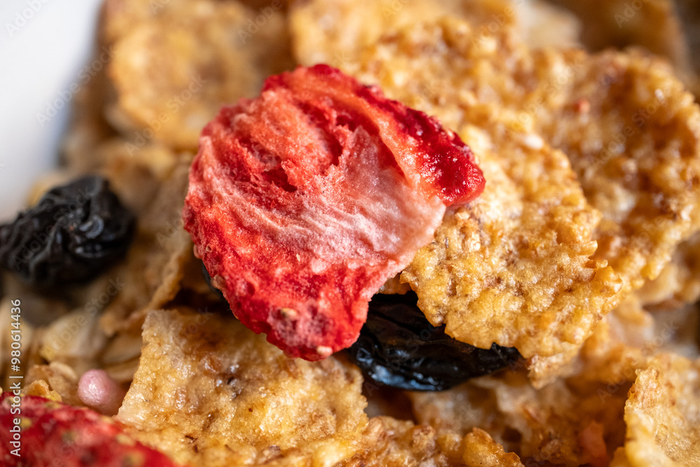 muesli with strawberries muesli with strawberries