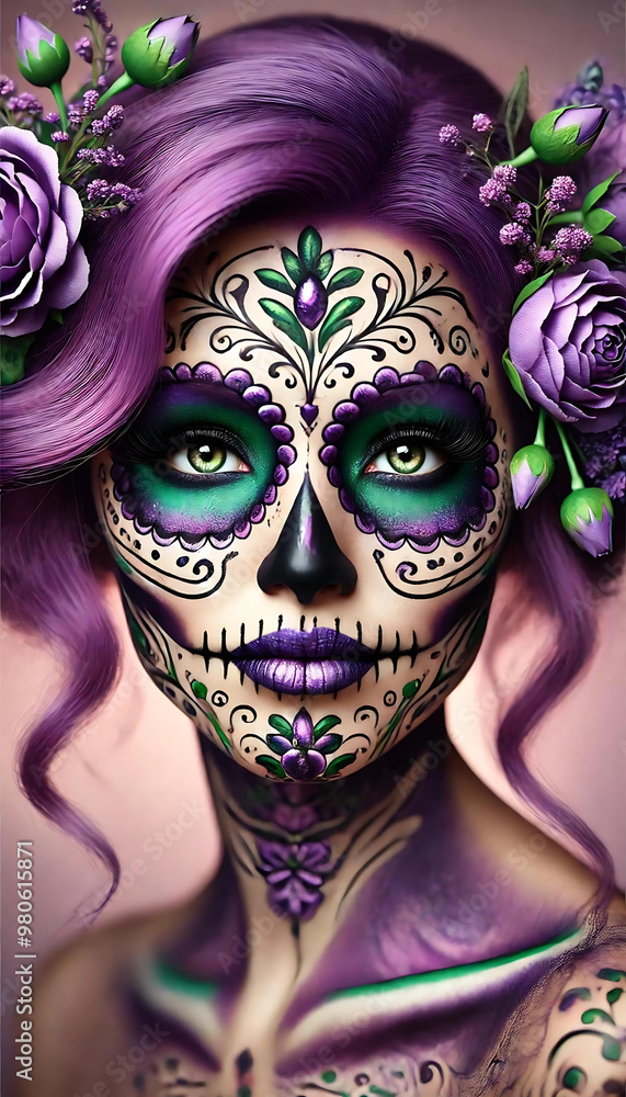 Fototapeta premium Catrina, día de los muertos día de los muertos, mexican culture, generative ai