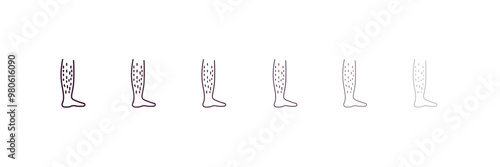 hairy outline icon. Linear vector from people concept. 6 different line style hairy icon included thin, light, regular, medium, bold, black