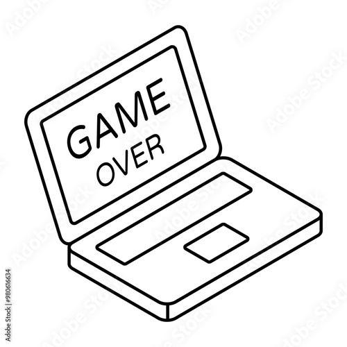 A flat design, icon of game over