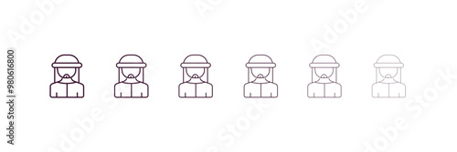 bedouin outline icon. Linear vector from people concept. 6 different line style bedouin icon included thin, light, regular, medium, bold, black