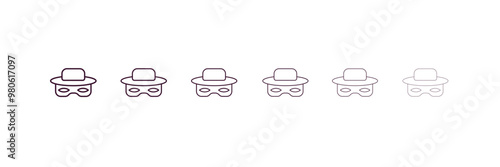 zorro outline icon. Linear vector from people concept. 6 different line style zorro icon included thin, light, regular, medium, bold, black