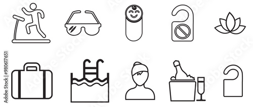 Hotel related icons. Hotel related vector illustration icon set