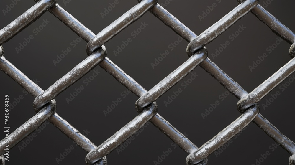 Fototapeta premium Intricate patterns of a metallic fence woven together in an artistic display of strength