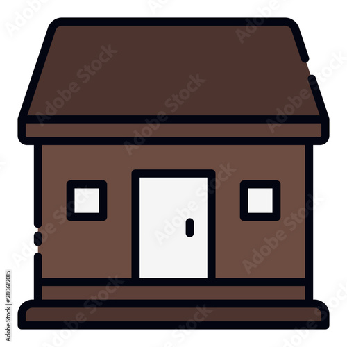 Bungalow filled line icon