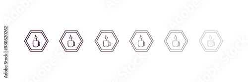 java outline icon. Linear vector from programming concept. 6 different line style java icon included thin, light, regular, medium, bold, black