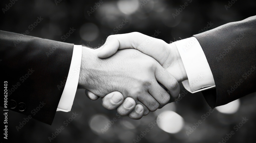 A Confident Handshake Between Professionals Signifying Partnership and Cooperation in a Business Context A Confident Handshake Between Professionals Signifying Partnership and Cooperation in a Business Context