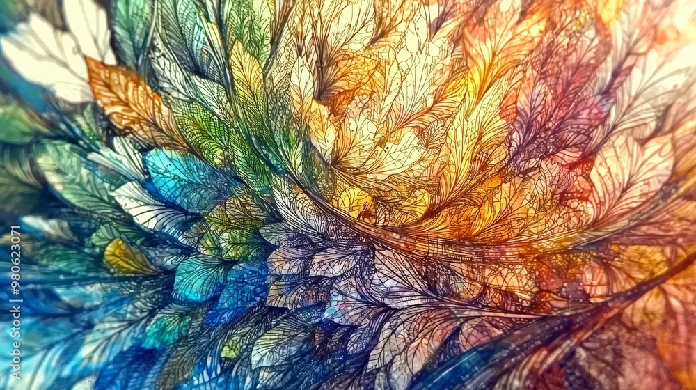 Obraz premium This is a computergenerated image showcasing a vibrant and colorful swirl that captivates the viewers attention with its design