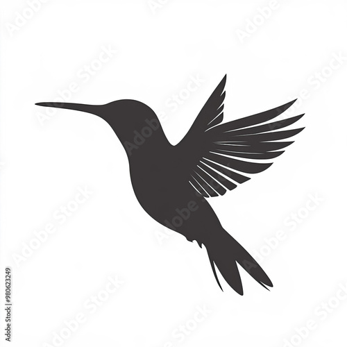 Hummingbird Silhouette, Ill...