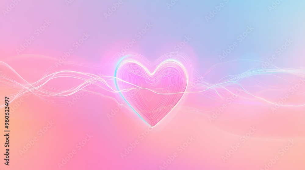 Soft Pastel Heart in a Dreamy Background Soft Pastel Heart in a Dreamy Background