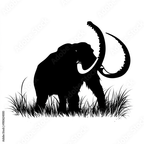 Mammoth Silhouette, Illustr...