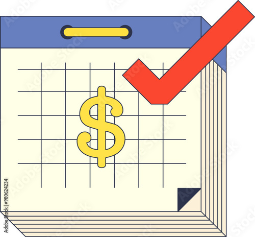 A calendar with a dollar sign on a specific date, symbolizing financial planning or payment deadlines.