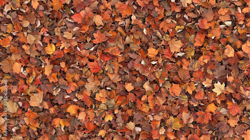 Vibrant arrangement of autumn leaves covering the ground in a natural setting Vibrant arrangement of autumn leaves covering the ground in a natural setting